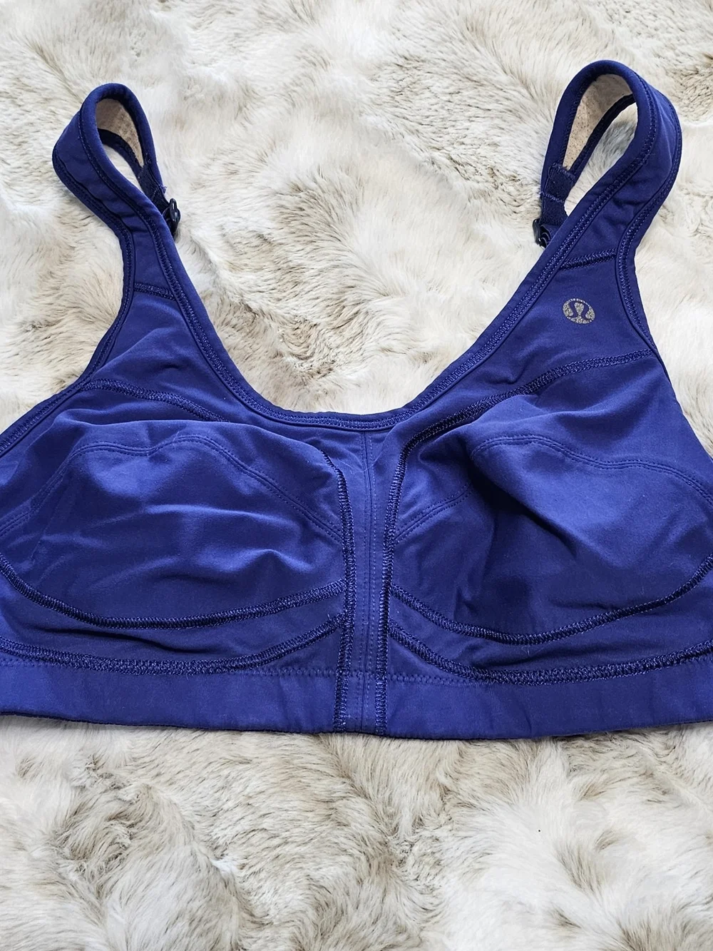 Lululemon Blue High Support Adjustable Sports Bra Women's 34C